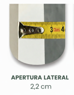 medición grosor 2,2 cm canapé con abertura lateral